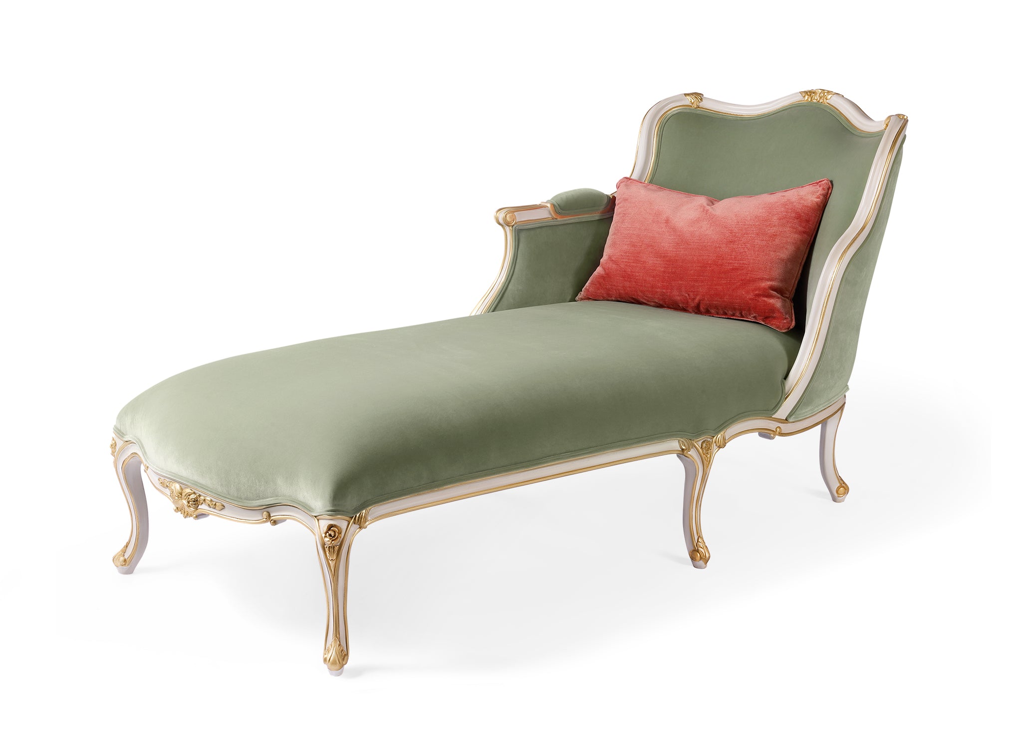Rocaille Upholstered Mahogany Chaise
