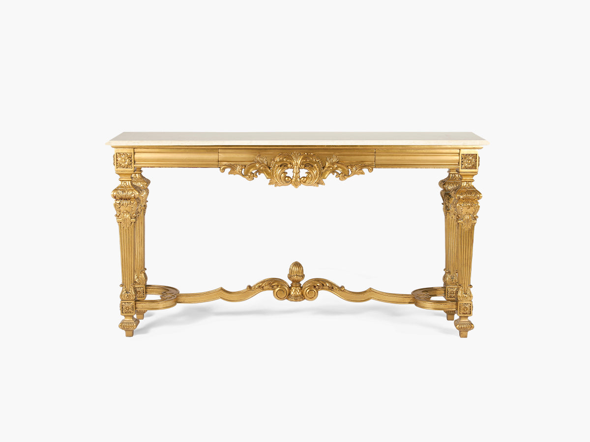 Augustus Giltwood Marble Top Console Table