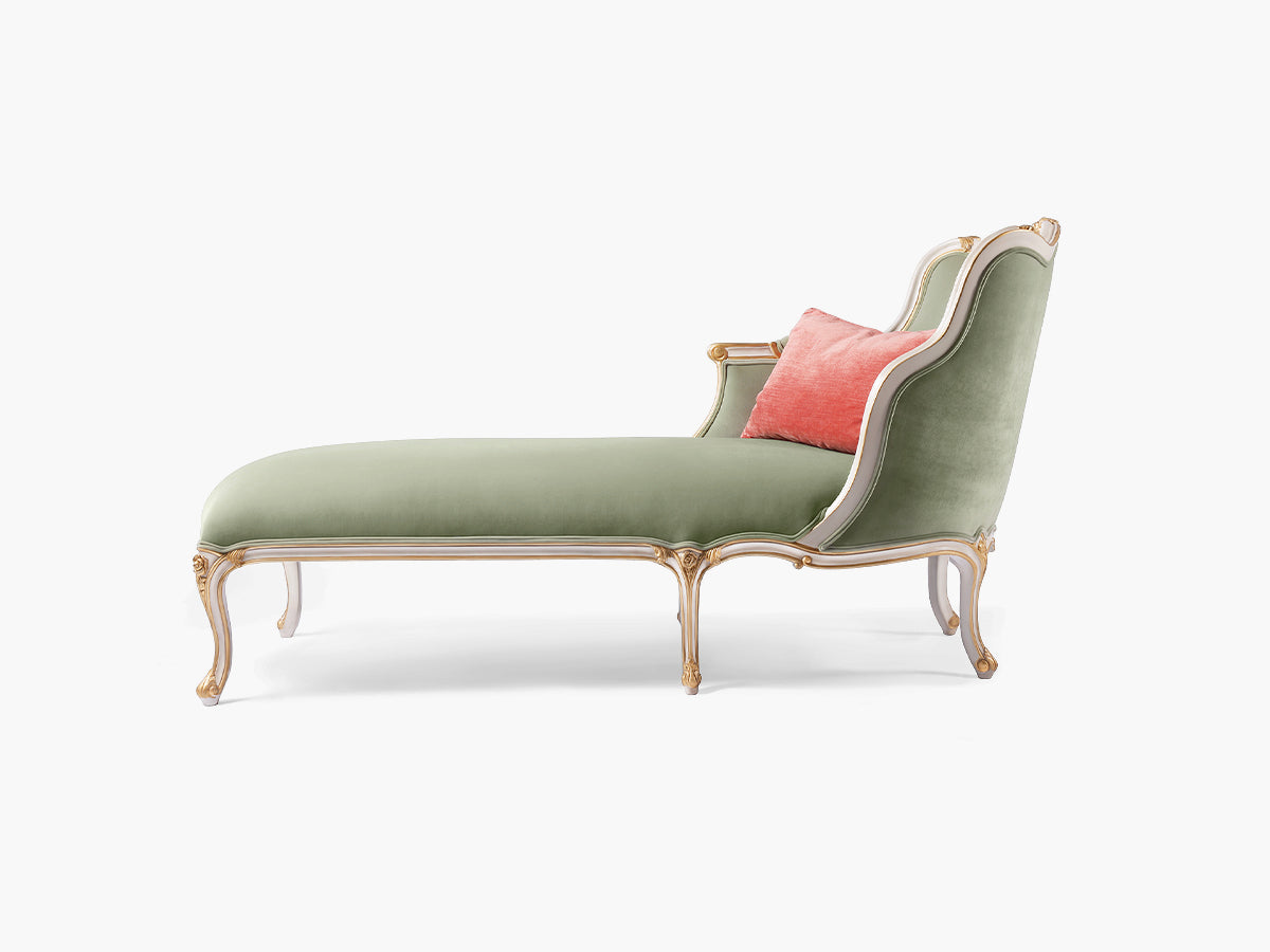 Rocaille Upholstered Mahogany Chaise